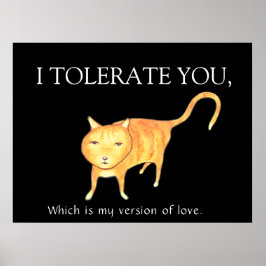 Tolerant Apatisk Orange Katt Poster