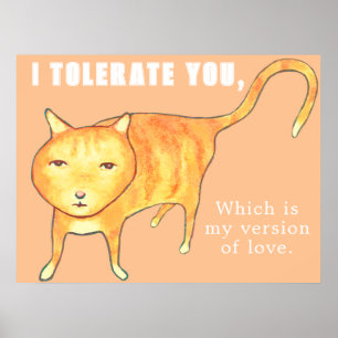 Tolerant Apatisk Orange Katt Poster