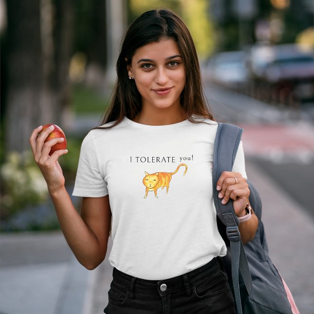 Tolerant Apatisk Orange Katt T Shirt (Skapare uppladdad)