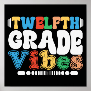 Tolfte Klass Vibes 12:e Klass Back to school Poster