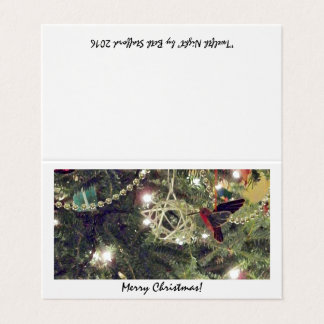 Tolfte kvällens julkort, träd-målning kort