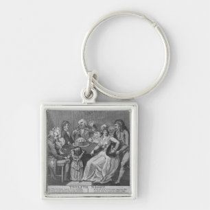 Tolfte natt 1794 fyrkantig silverfärgad nyckelring