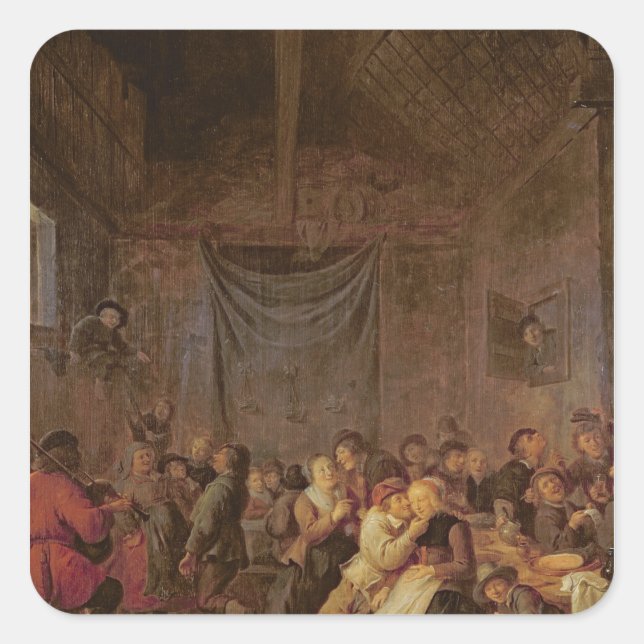 Tolfte natten fyrkantigt klistermärke (Framsida)