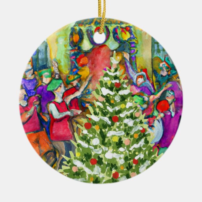 Tolfte natten julgransprydnad keramik (Framsidan)