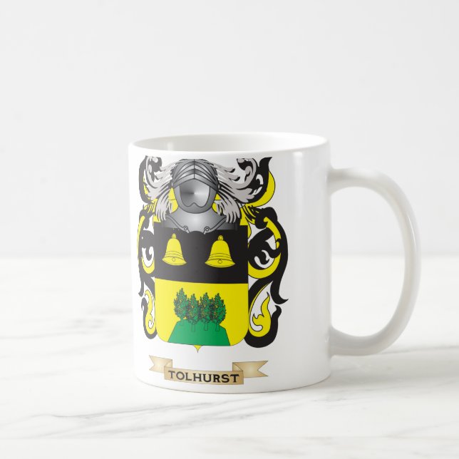 Tolhurst familjvapensköld (vapenskölden) kaffemugg (Höger)