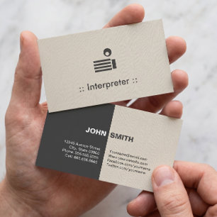 Tolk Enkel Elegant Professionell Visitkort