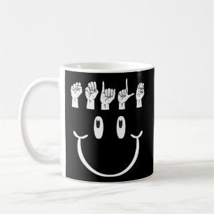 Tolk för Smile Handteckenspråk Asl Translato Kaffemugg