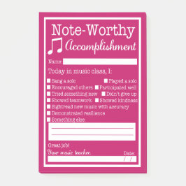 Tolkning av musikklass Student Post-it Block