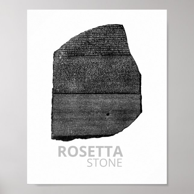 Tolkning av nyckel i Rosetta Stone-faraoh-språk Poster (Framsidan)