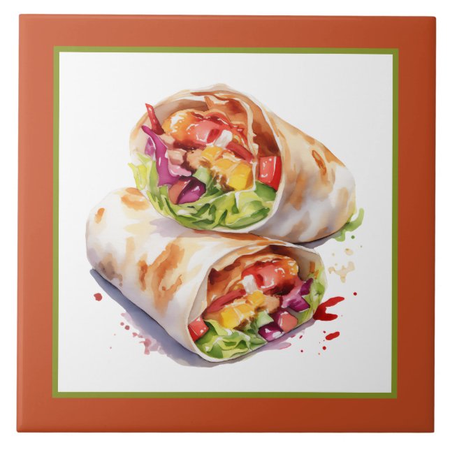 Toll Mexikanska burrito älskare hemmabruk Kakelplatta (Framsidan)