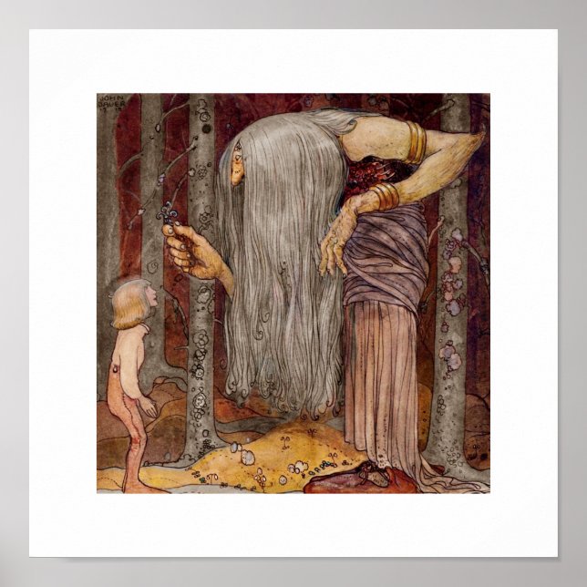 Toll Offering Little Boy a Twig Poster (Framsidan)