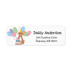 Toller Hund Birthday Return-adressetikett Returadress Etikett