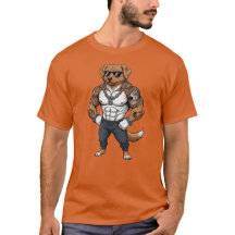 Toller Hund, muskulös, tatuerad, kroppsbyggare