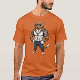 Toller Hund, muskulös, tatuerad, kroppsbyggare T Shirt