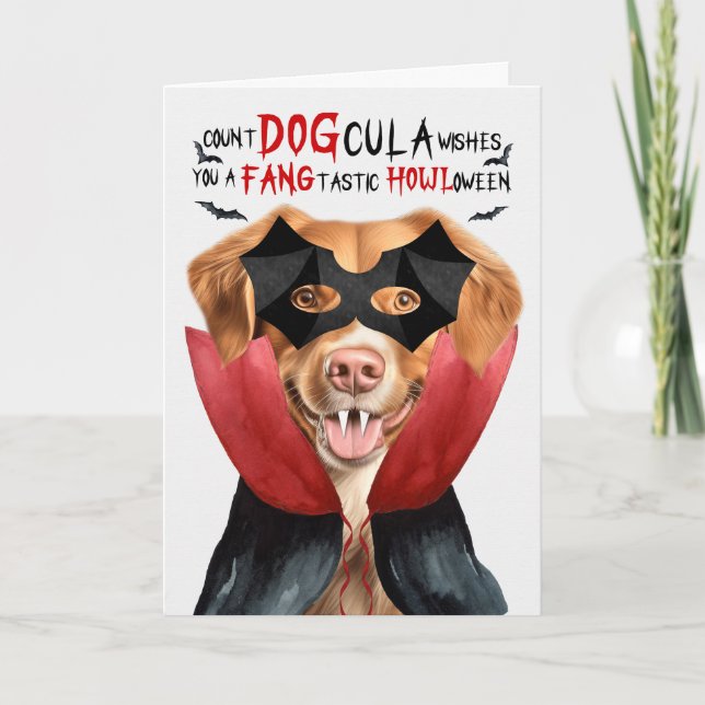 Toller Retriever Hund Funny Count DOGcula Hallowee Helgkort (Framsida)