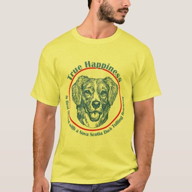 Tolling Retriever för riktig lyckaNova Scotia anka T Shirt (Framsida)
