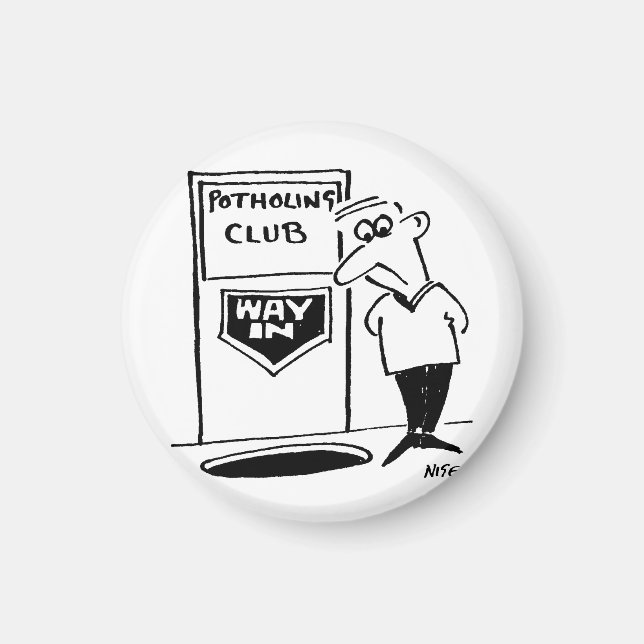 Tolning Klubb Entrance. Potholingskämt Magnet (Framsidan)