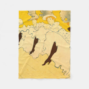 Tolouse-Lautrec Dancing Girls Gult Poster konst Fleecefilt