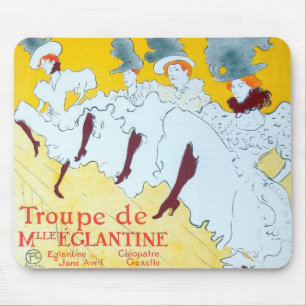 Tolouse-Lautrec Dancing Girls Gult Poster konst Musmatta