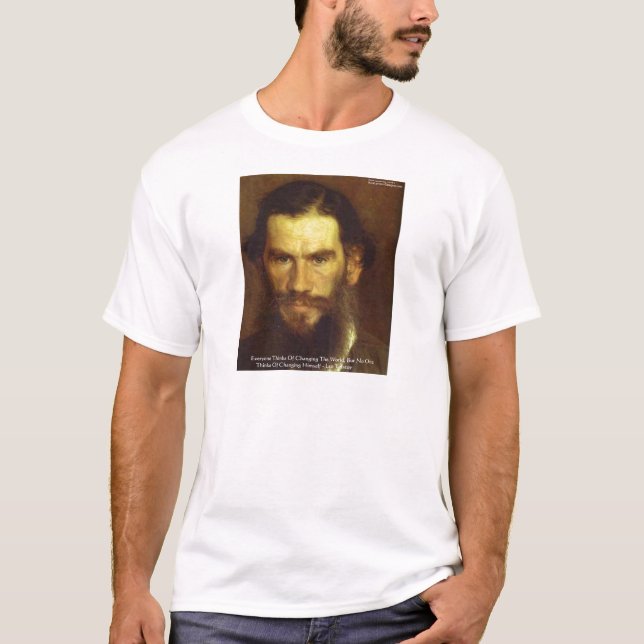 Tolstoj "Förändra dig själv" Visdoms Citat Gåvor & Tee (Framsida)