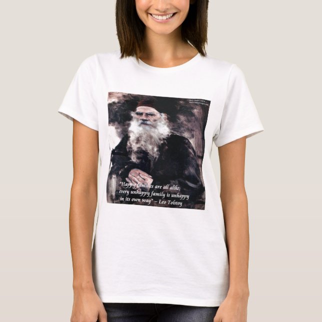 Tolstoy Anna Karenina Lycklig Families Alike Quote T-shirt (Framsida)