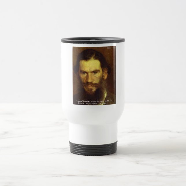 Tolstoy "Förändra Dig Själv" Visdoms Citat Gåvor & Resemugg (Center)