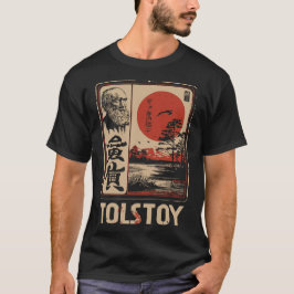 Tolstoy Literary Japansk Red Sol Philosophy Art T Shirt