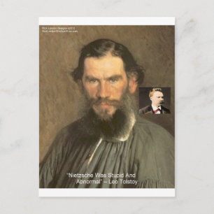Tolstoy "Nietzsche = Dum" Citatpresent T-shirts Me Vykort