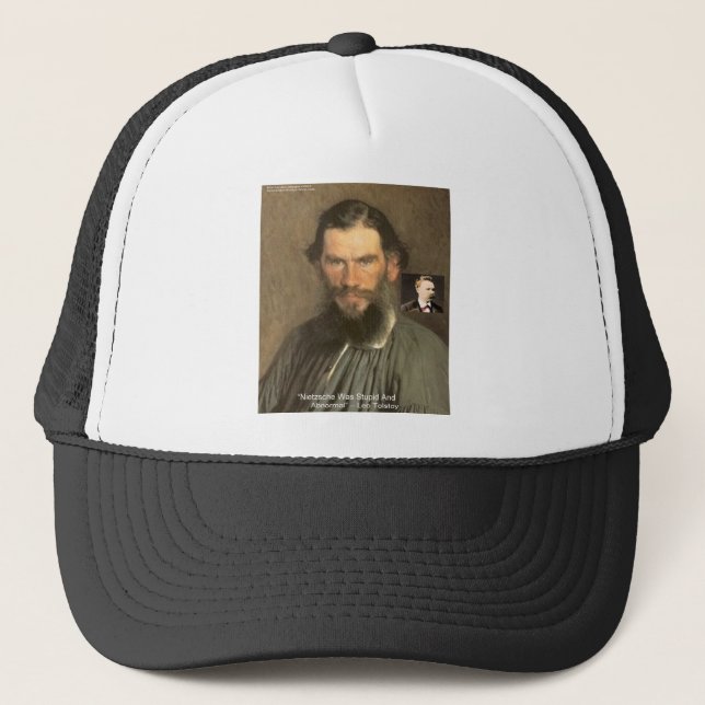 Tolstoy ’Nietzsche = Stupid’ Quote Gifts Tees Etc Keps (Framsida)