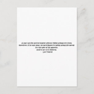 Tolstoy vegetarian Citat Vykort