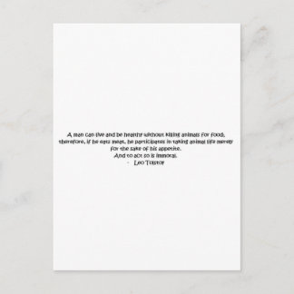 Tolstoy vegetarian Citat Vykort