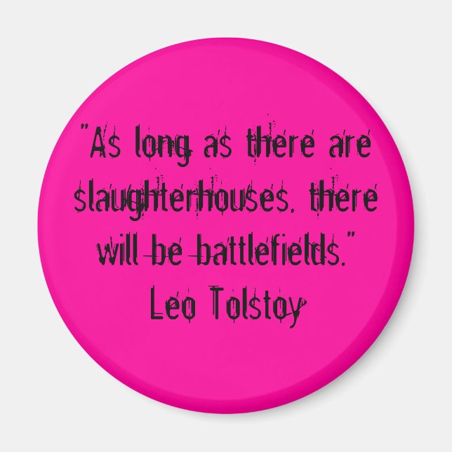 Tolstoy Vegetarian Quote Magnet (Framsidan)