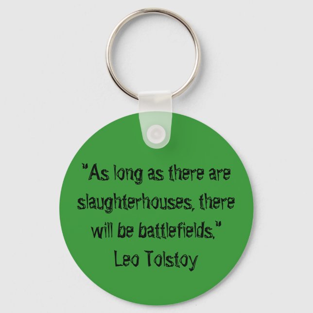 Tolstoy Vegetarian Quote Nyckelring (Framsida)