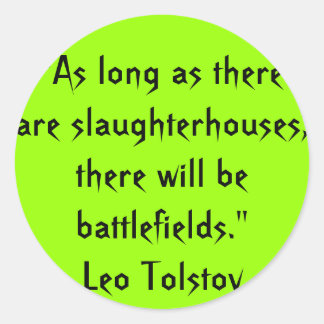 Tolstoy Vegetarian Quote Runt Klistermärke
