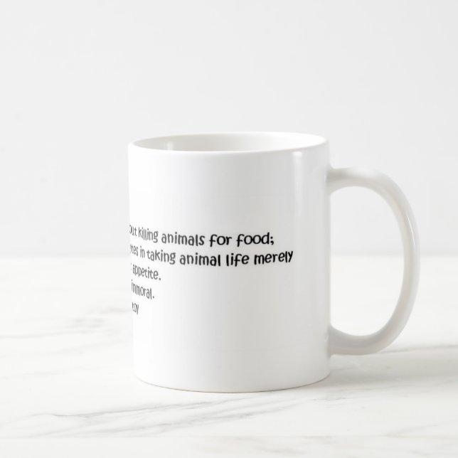 Tolstoy vegetariskt citationstecken kaffemugg (Höger)