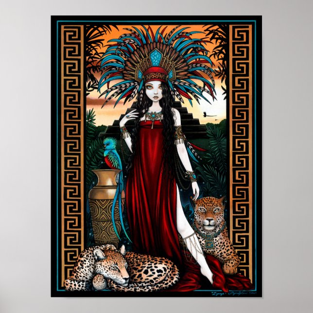 Toltec Jaguar Quetzal Priestess Zyanya Poster (Framsidan)