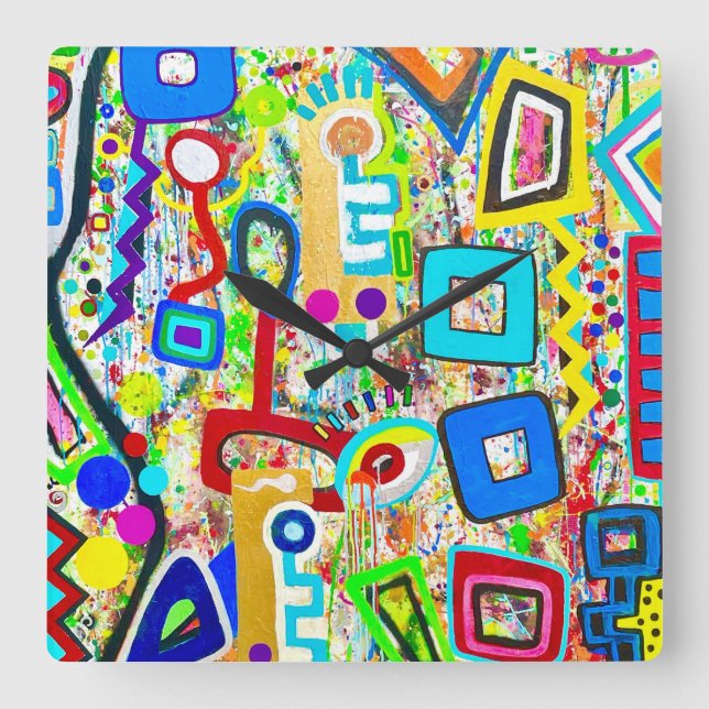 Tolv 20-väggslås fyrkantig klocka (Framsida)