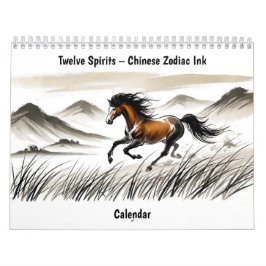 Tolv andar – kinesisk zodiak bläckkalender kalender