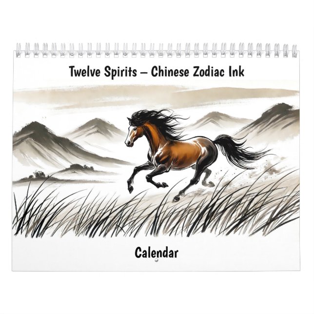 Tolv andar – kinesisk zodiak bläckkalender kalender (Omslag)