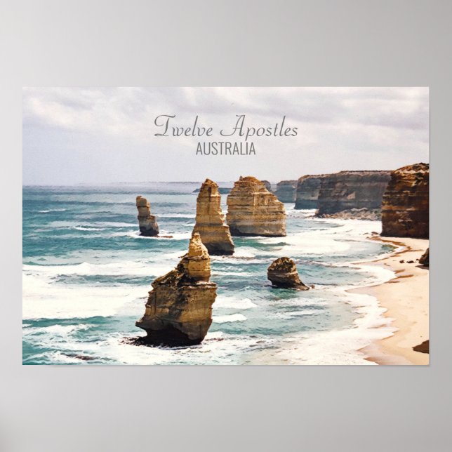 Tolv Apostles Victoria Australiens resa Poster (Framsidan)