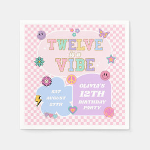 Tolv är en Vibe Preppy Patch 12:e Födelsedagsfest Pappersservett