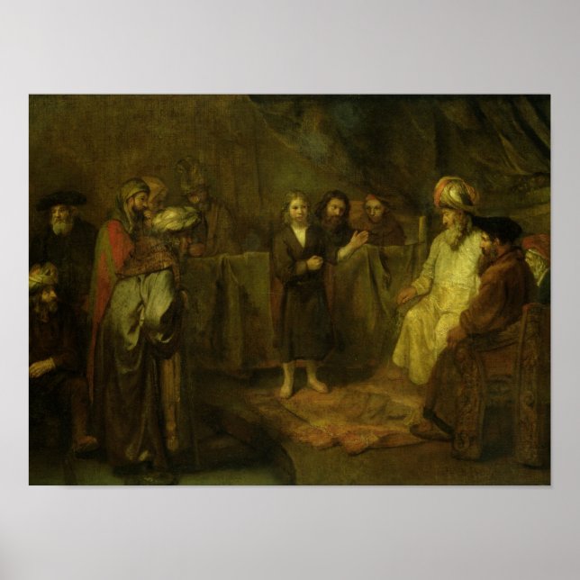 Tolv år gamla Jesus framför Poster (Framsidan)