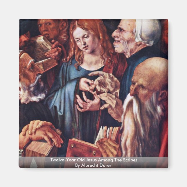 Tolv år gammal Jesus bland skribenterna Magnet (Framsidan)