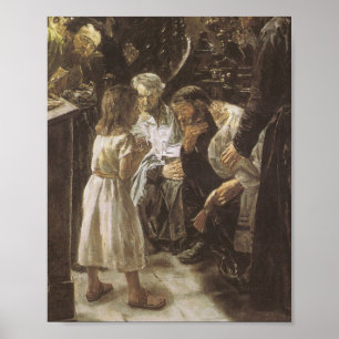 Tolv år gammal Jesus i Tempel 1879 Poster
