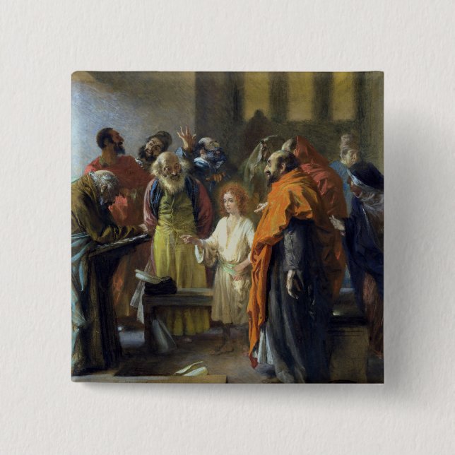 Tolv-år gammala Jesus i tempelet, 1851 Knapp (Framsida)