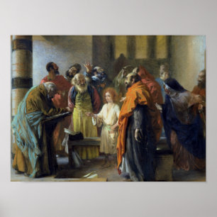 Tolv-år gammala Jesus i tempelet, 1851 Poster