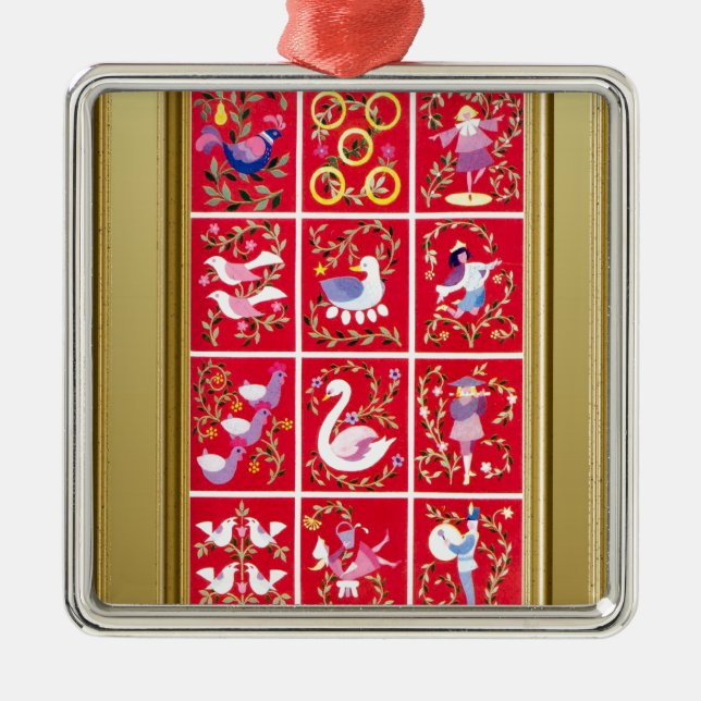 Tolv dagar av jul, den traditionella sången julgransprydnad metall (Framsidan)