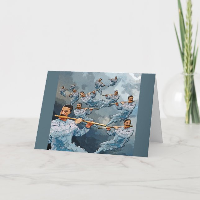 Tolv dagar av jul - leda i rör för elva pipblåsare helgkort (Framsida)