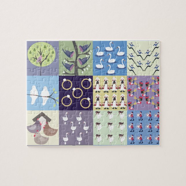 Tolv dagar av jul pussel (Horisontell)