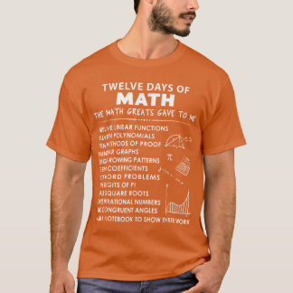 tolv dagar av matte som mattegenierna gav mig och t shirt